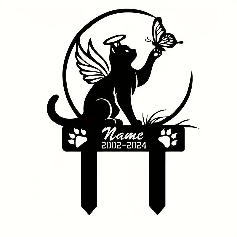 Miss You Kitty – Minnesplakett med Fjärilar